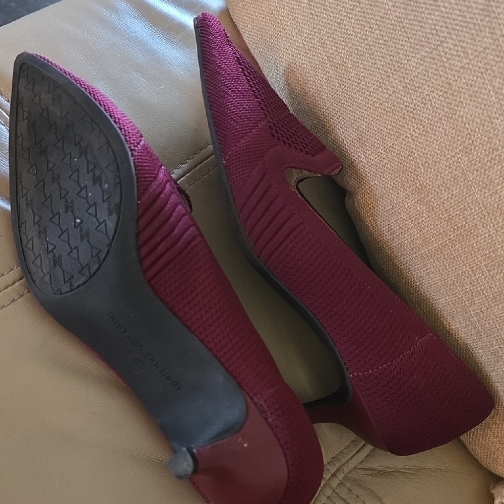 Adrienne Vittadini Burgundy Knit Slip Ons - Picture 8 of 8